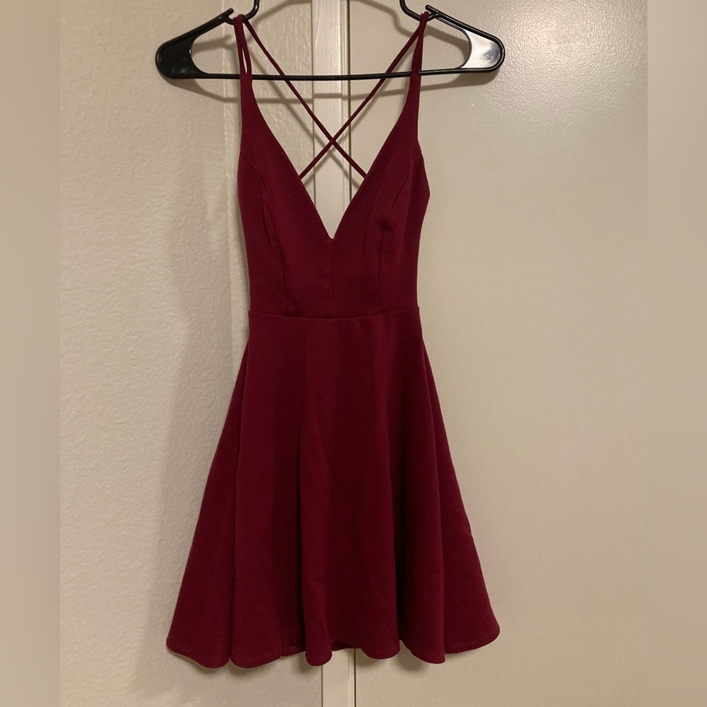 lulus red skater dress